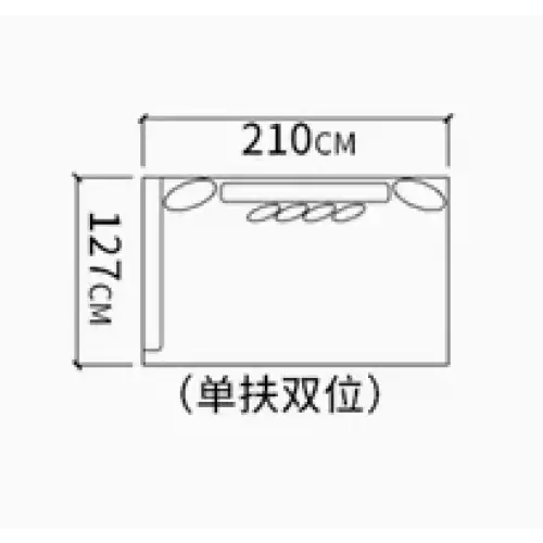 Modular Sectional Velvet Puffs Compressed Bed Sofa - Double Seats - 210 cm - Compressed Sofa