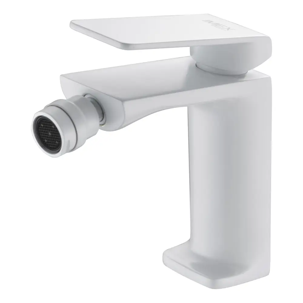 Matte white modern single lever bidet mixer faucet chrome finish