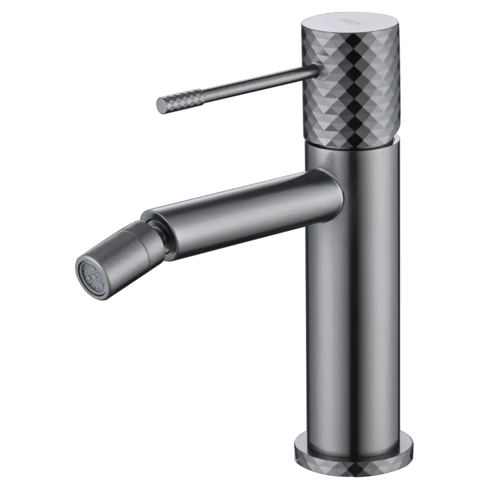 Genoa black gun metal single handle bidet mixer faucet closeup