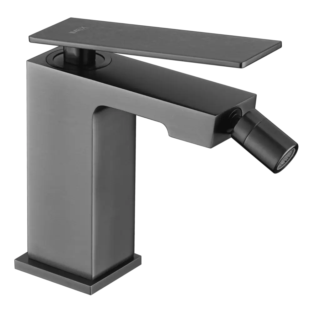 Pisa black gun metal single lever bidet mixer faucet closeup