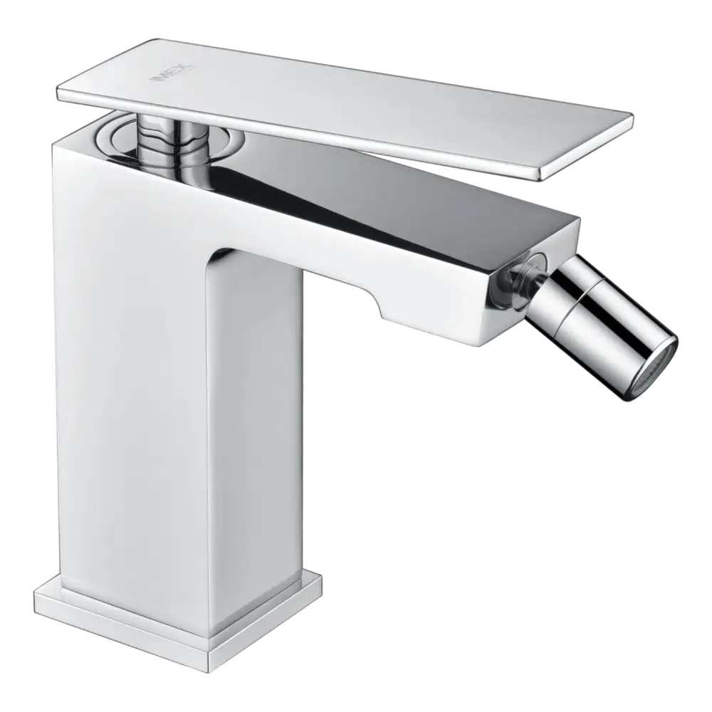 Pisa chrome single lever bidet mixer modern design fixture closeup