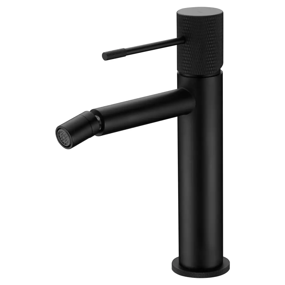 Matte black single lever bidet mixer brass faucet product shot