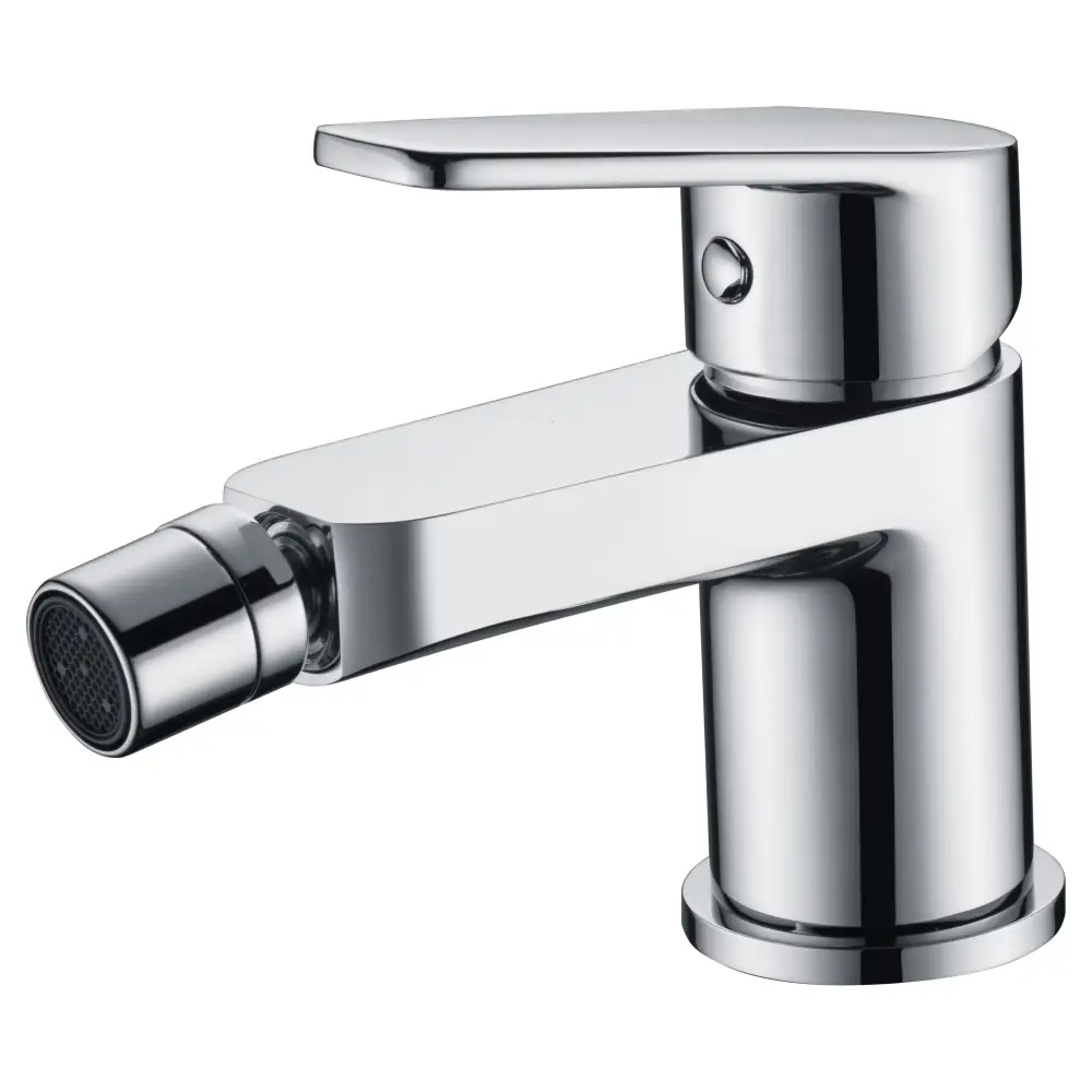 Chrome single handle modern bidet mixer for contemporary bathrooms