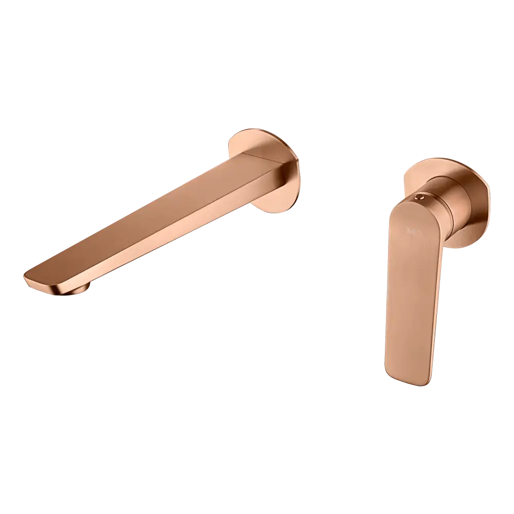 Brushed rose gold bathroom sink faucet with single handle monomando design