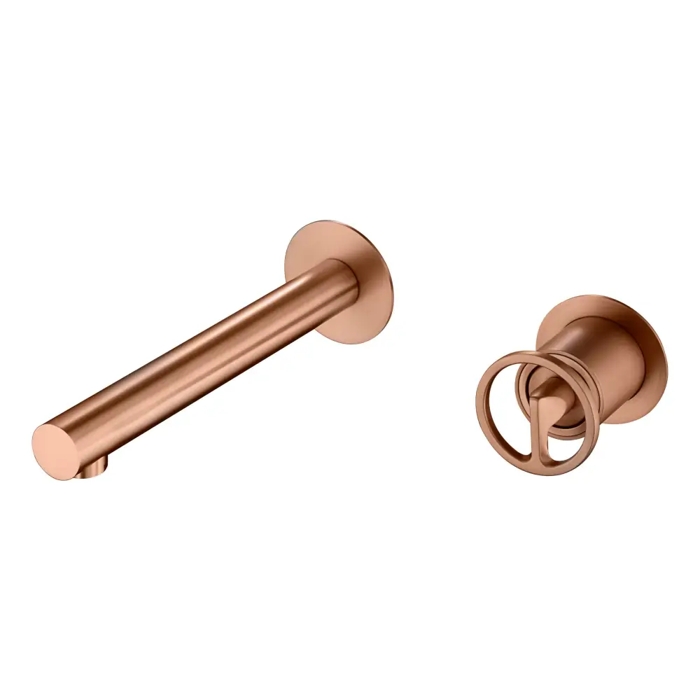 Brushed rose gold single handle basin faucet with modern minimalist design