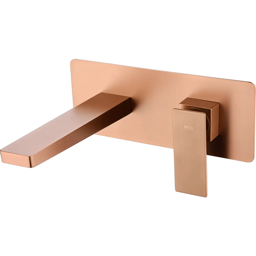 Pisa brushed rose gold single lever basin faucet with modern design