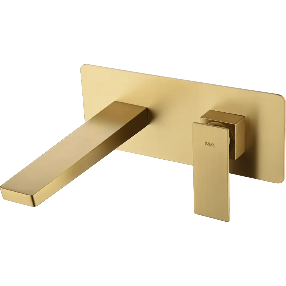 Pisa brushed gold single-lever basin faucet with modern minimalist design