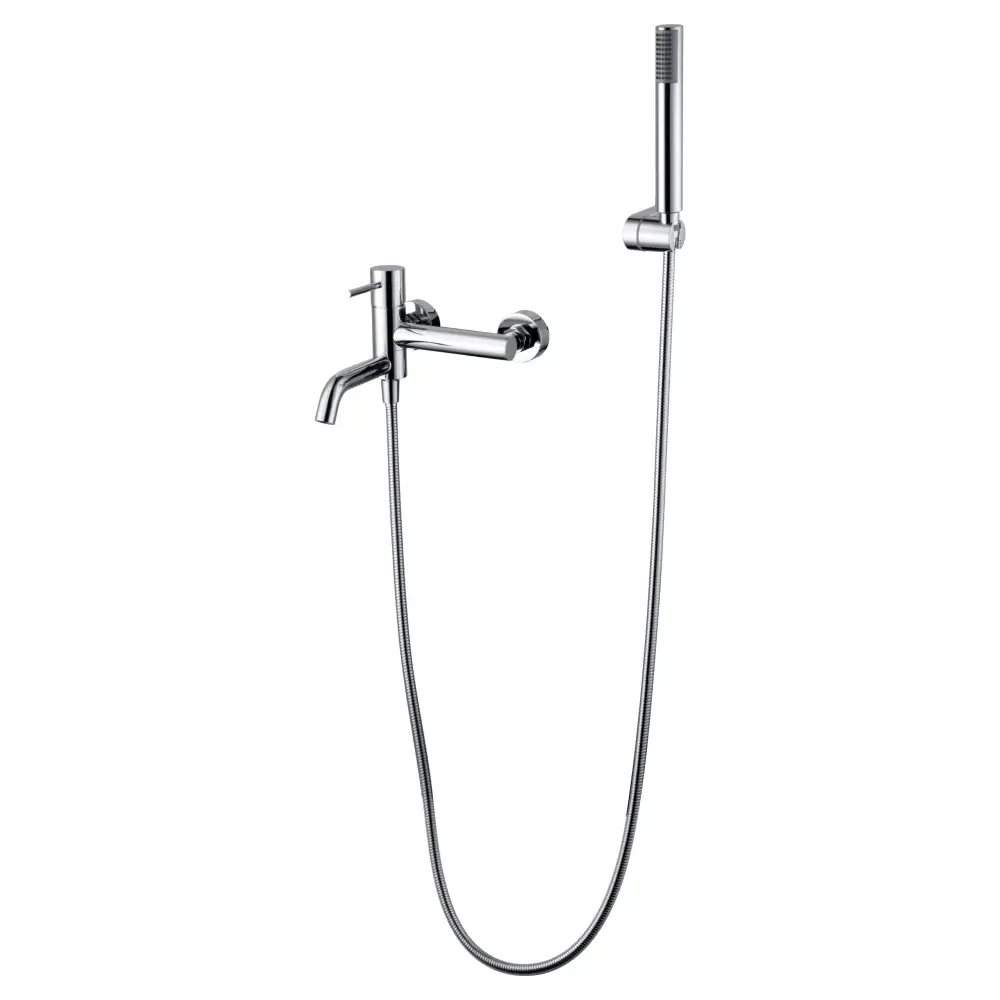 Chrome single handle shower mixer kit with modern design and sleek finish