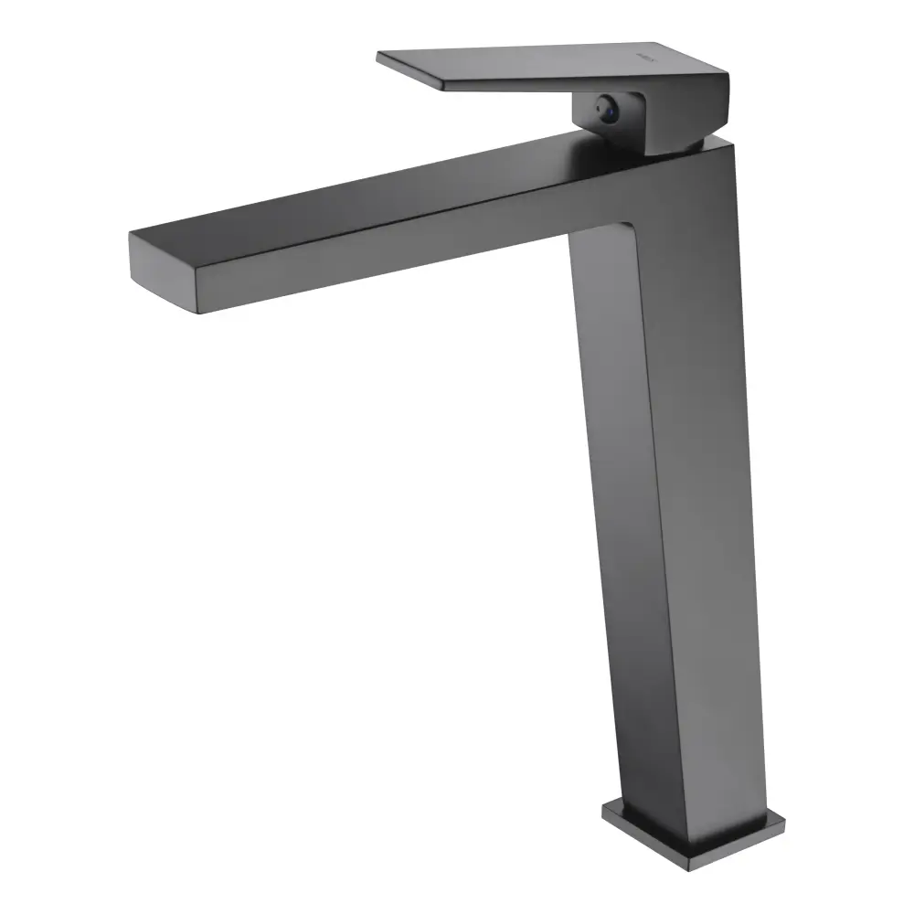 Matte Black Single Lever Bathroom Faucet Contemporary Design