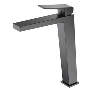 Matte Black Single Lever Bathroom Faucet Contemporary Design, main product view