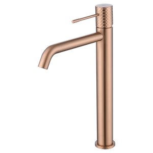 Genoa Tall Basin Mixer Brushed Rose Gold Faucet, main product view