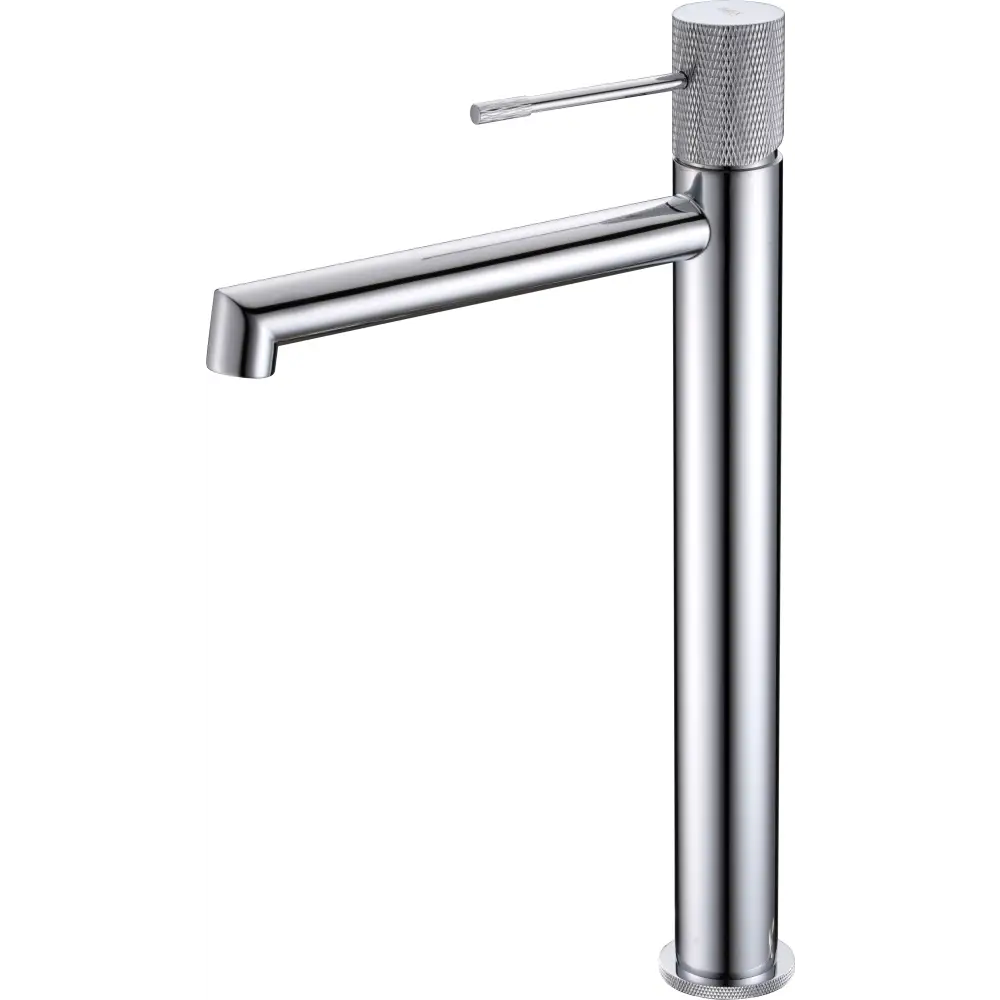 Chrome single lever basin mixer faucet with modern minimalist design