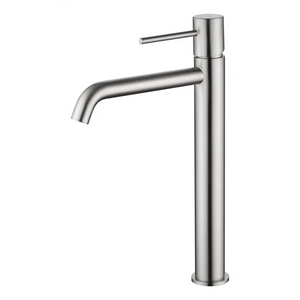 Monza Tall Basin Mixer Brushed Nickel Single Lever, main product view