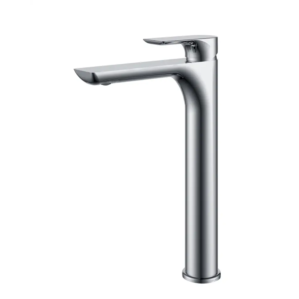 Nassau chrome single lever basin faucet with modern minimalist design