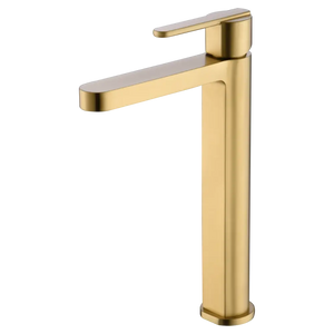Brushed Gold Tall Basin Mixer Faucet Modern Design, main product view
