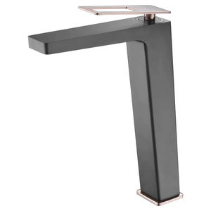 Black Rose Gold Tall Sink Mixer Faucet Modern Design, main product view