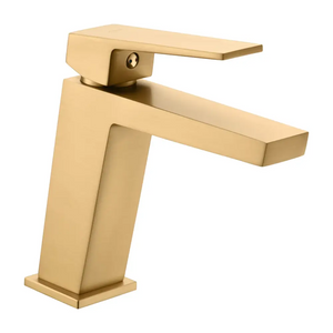 Brushed Gold Single Lever Basin Faucet Modern Design, main product view