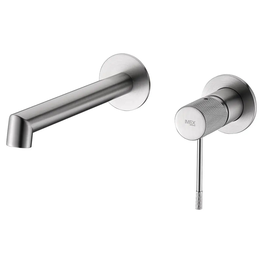 Brushed nickel built-in sink mixer faucet with single handle control