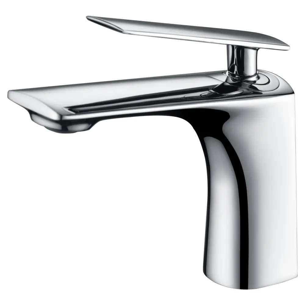Chrome single handle basin mixer faucet for modern bathroom lavabo