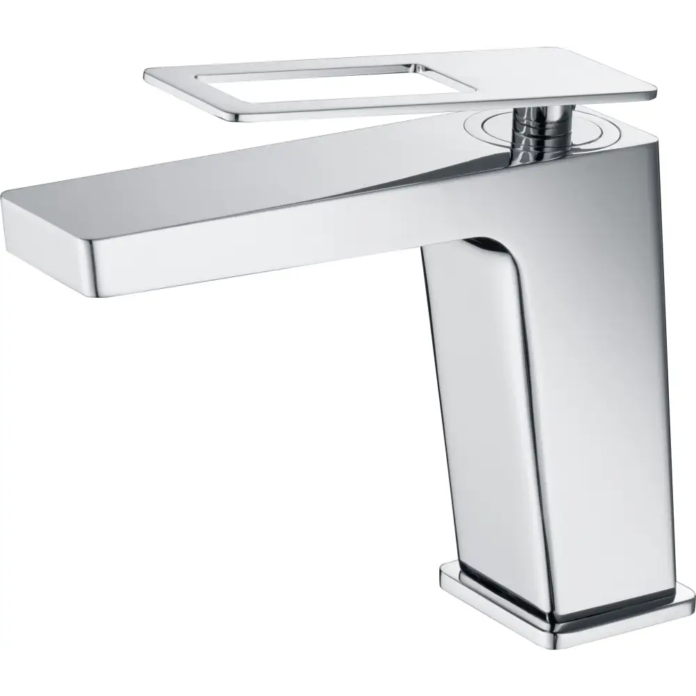 Chrome single lever basin mixer faucet with Nordic design style