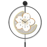 Moon and Flower Artistic Pendulum Wall Clock - Wall Clocks