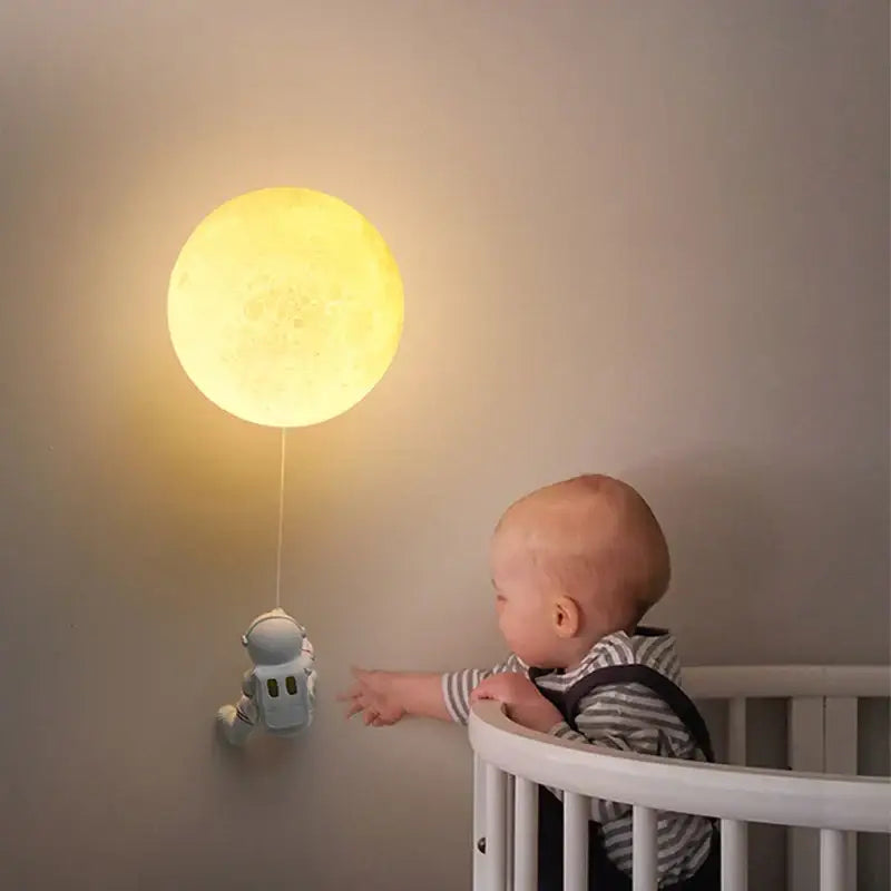 Moon Minimalist Beside Astronaut Wall Lamp - Light