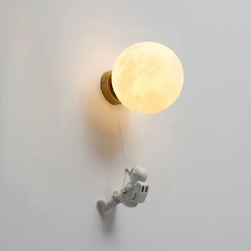 Moon Minimalist Beside Astronaut Wall Lamp - Yellow / 20cm / Natural white - Light