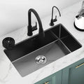 black sink under counter