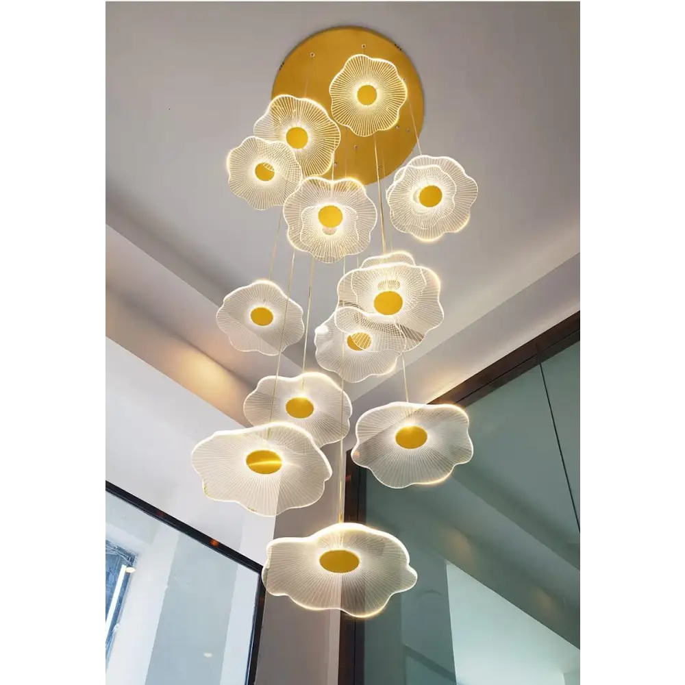 Nordic Circular Modern Chandelier Pendant Lamp - 12 heads / Warm Light - Ceiling Light