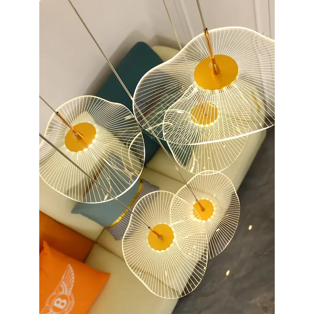 Nordic Circular Modern Chandelier Pendant Lamp - 6 heads / Warm Light - Ceiling Light