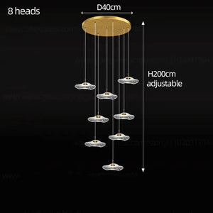 Nordic Circular Modern Chandelier Pendant Lamp - 8 heads / Warm Light - Ceiling Light