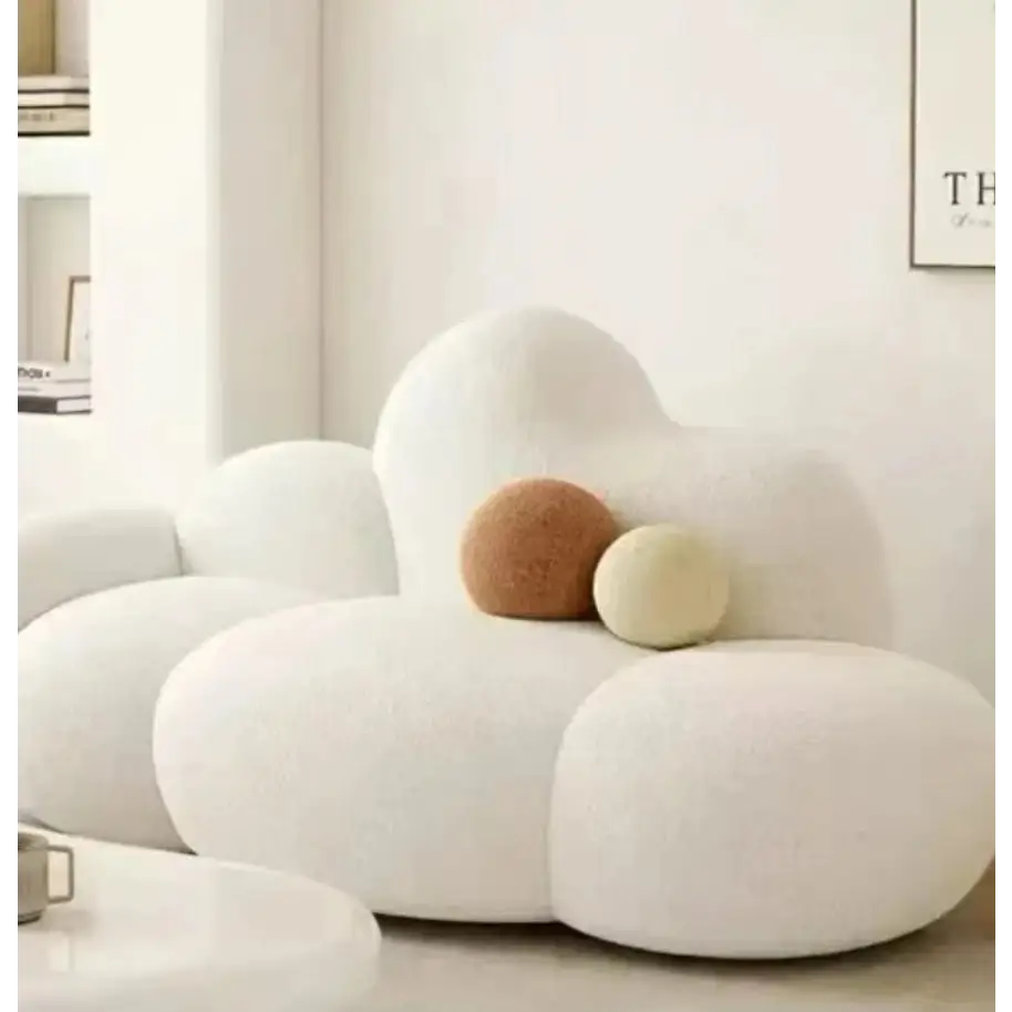 Nordic Cloud Shaped Compressed Modern Sofa - Suede - 3 Seat - Compressed Sofa
