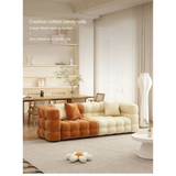 Nordic Cream Style Small Sectional Sofa for Living Room - Single: 124*90*68cm / Brown - Sofa
