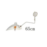 Nordic Creative Retro Rotary Long Pole Wall Lamps - Small 1Arm White / Round Base - Lamps