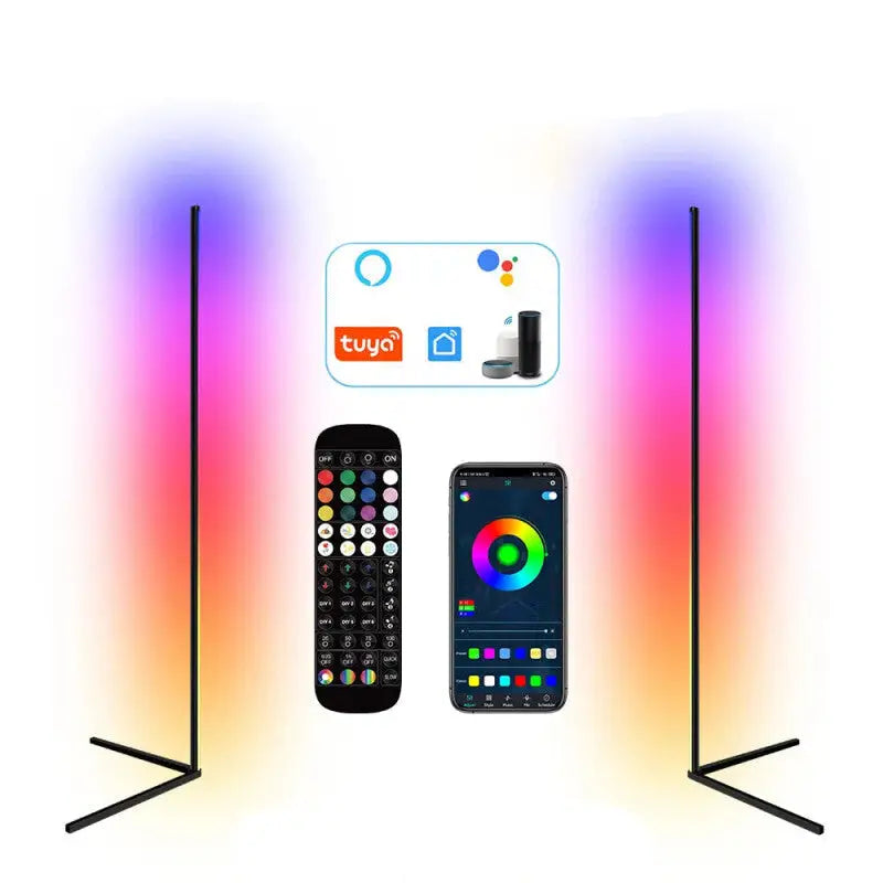 Nordic Dimmable RGB Corner Floor Lamp with Smart App - Floor Lamp