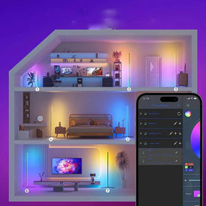 Nordic Dimmable RGB Corner Floor Lamp with Smart App - Floor Lamp
