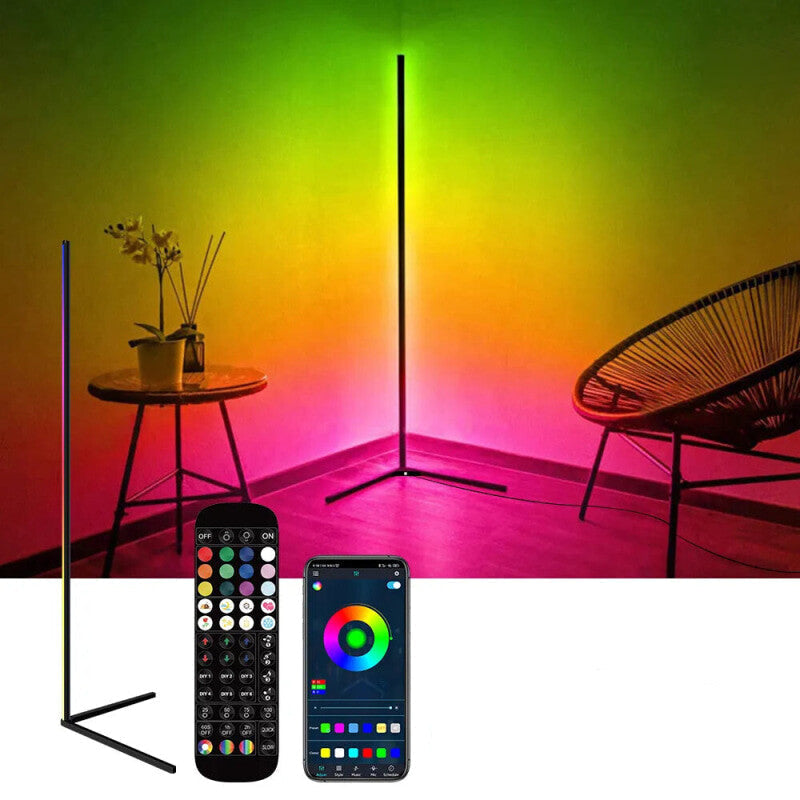 Nordic Dimmable RGB Corner Floor Lamp with Smart App
