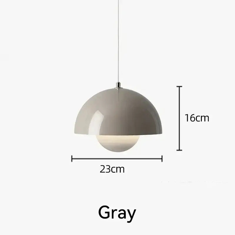 Nordic Flower Semicircular Hanging Pendant Lamp - Gray - 23cm / Neutral light - Ceiling Lamp