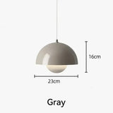 Nordic Flower Semicircular Hanging Pendant Lamp - Gray - 23cm / Neutral light - Ceiling Lamp
