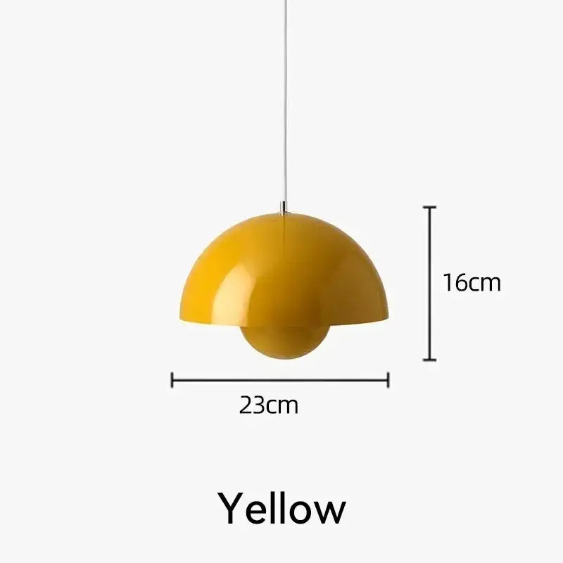 Nordic Flower Semicircular Hanging Pendant Lamp - Yellow - 23cm / Neutral light - Ceiling Lamp