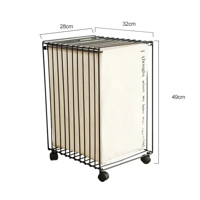 Nordic Iron Simple Storage Basket With Wheels - view 8