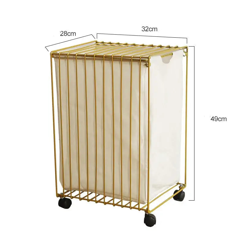 Nordic Iron Simple Storage Basket With Wheels - view 9