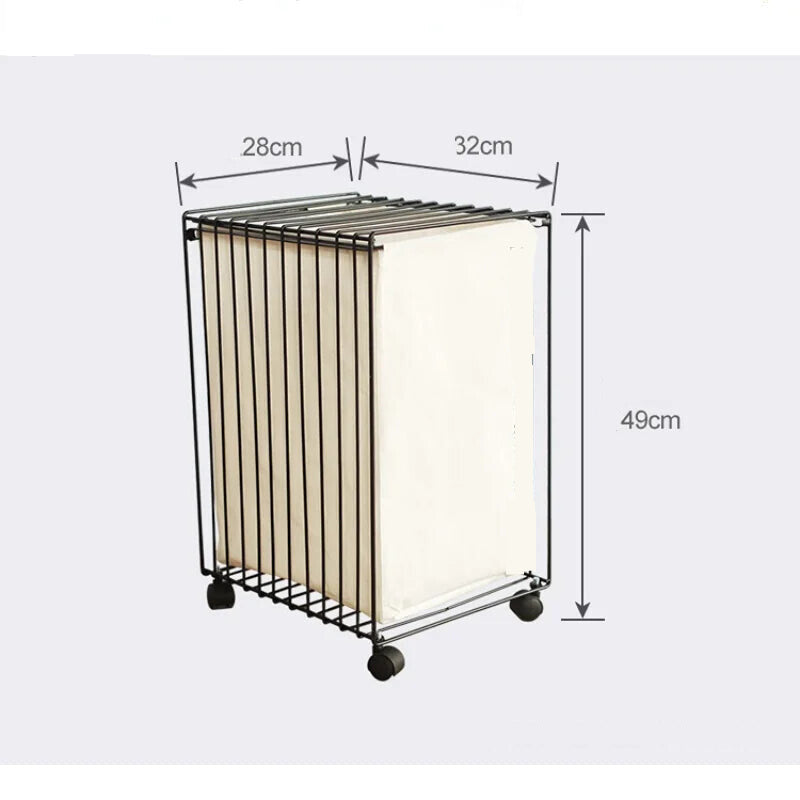 Nordic Iron Simple Storage Basket With Wheels