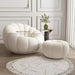 Beige Pedal Ottoman - 80 cm