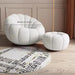 White Pedal Ottoman - 80 cm