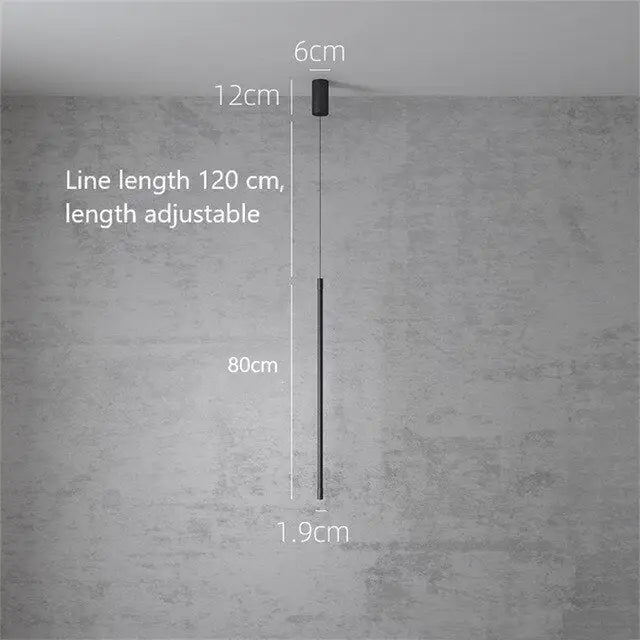 Nordic LED Pendant Lights RGB Modern Lamp - Black 80cm / Warm White Light - Lamps