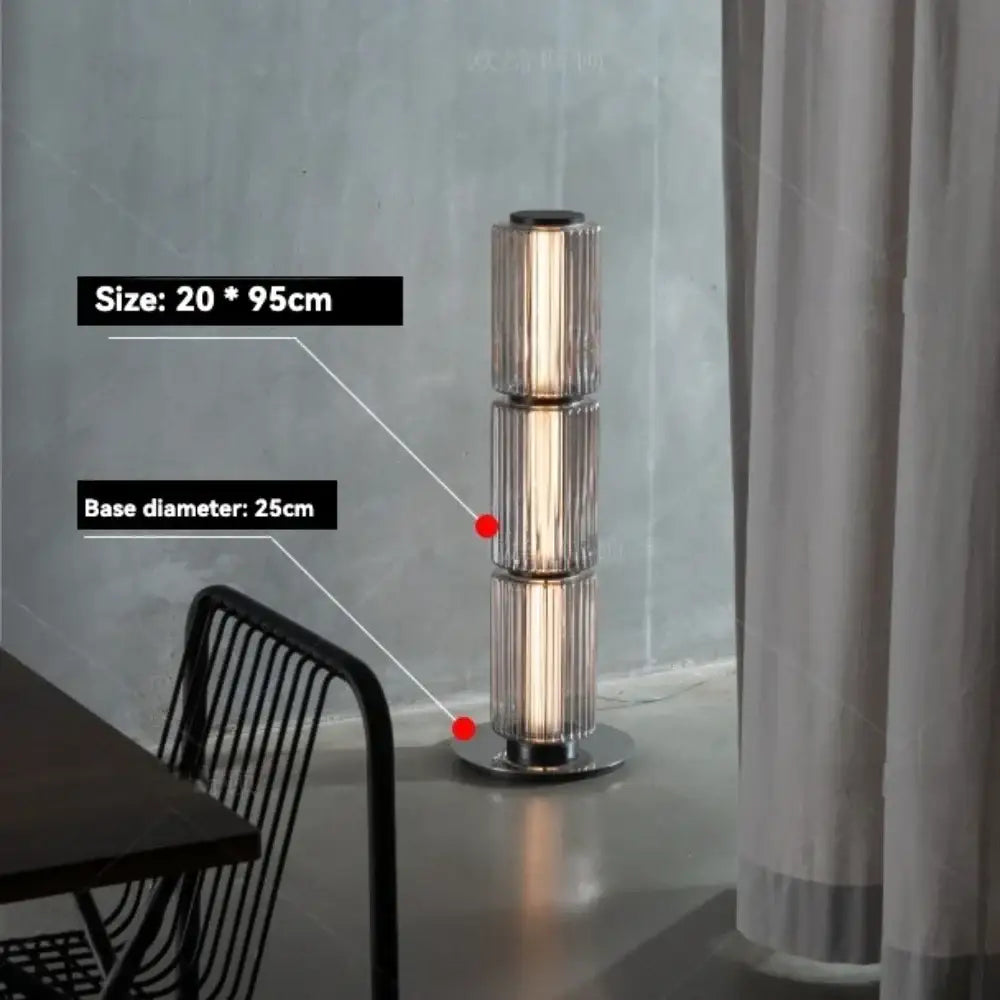Smoke Glass Nordic Floor Lamp 95cm LED Standing Light - view 4