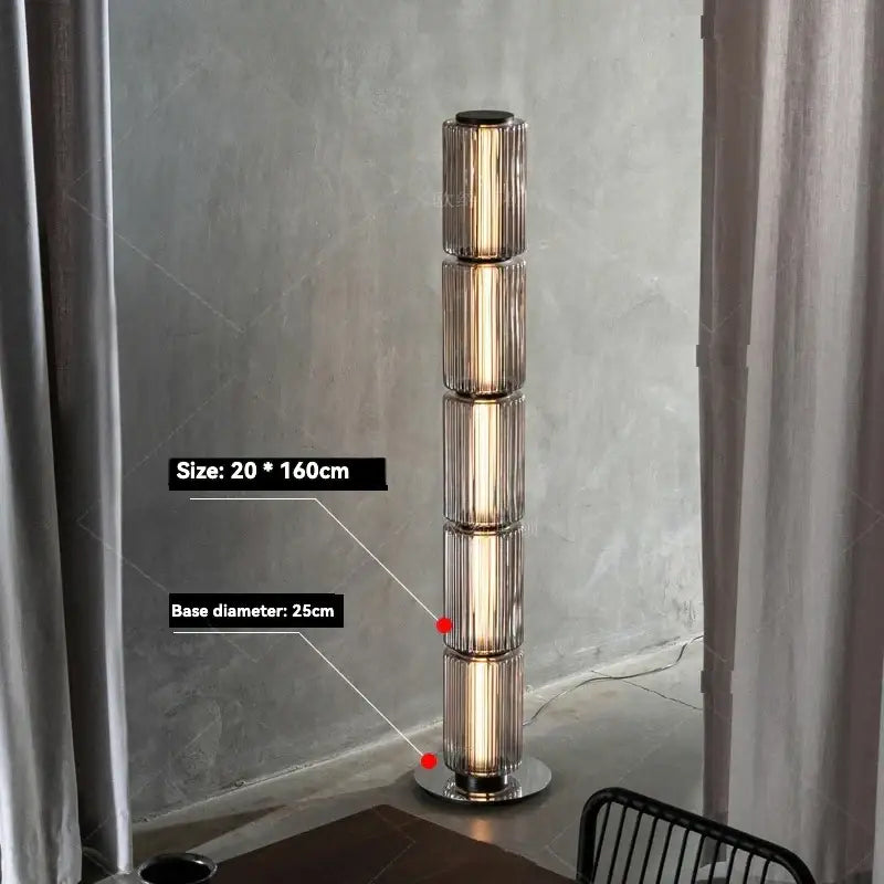 Smoke Glass Nordic Floor Lamp 95cm LED Standing Light - view 10