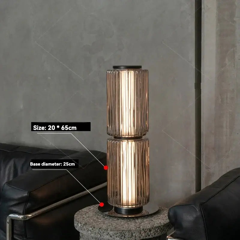Smoke Glass Nordic Floor Lamp 95cm LED Standing Light - view 14