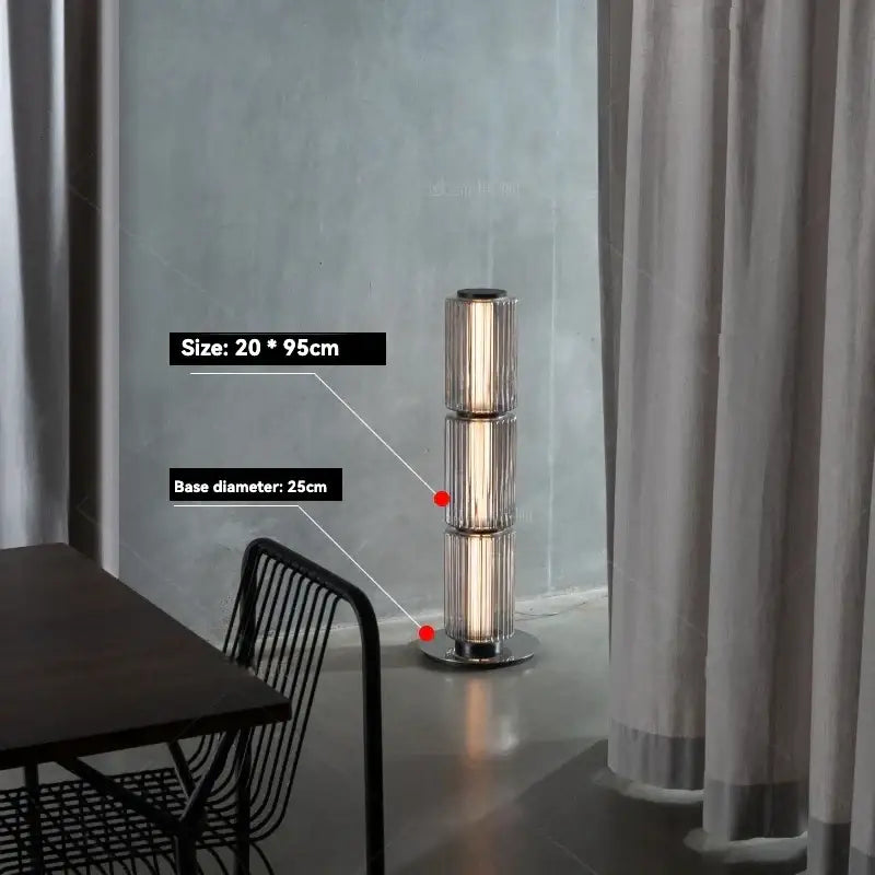 Smoke Glass Nordic Floor Lamp 95cm LED Standing Light - view 13